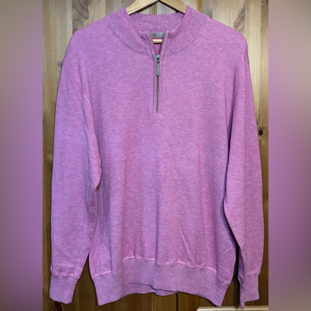 Raffi Cashmere Sweater 1/4 Zip Pink Pullover Men’s XL /54